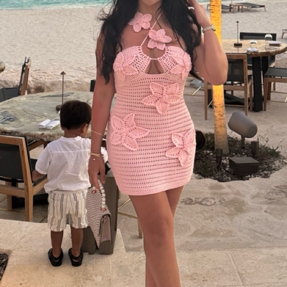 Kyla Pink Crochet Dress - Picture 2 of 4